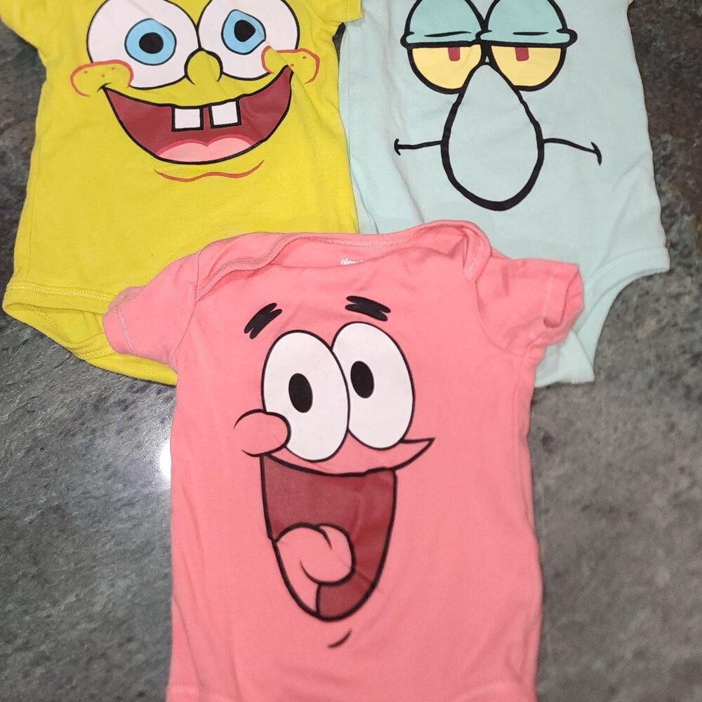 3 Nickelodeon Spongebob And Friends one piece Baby suits size 18 months
